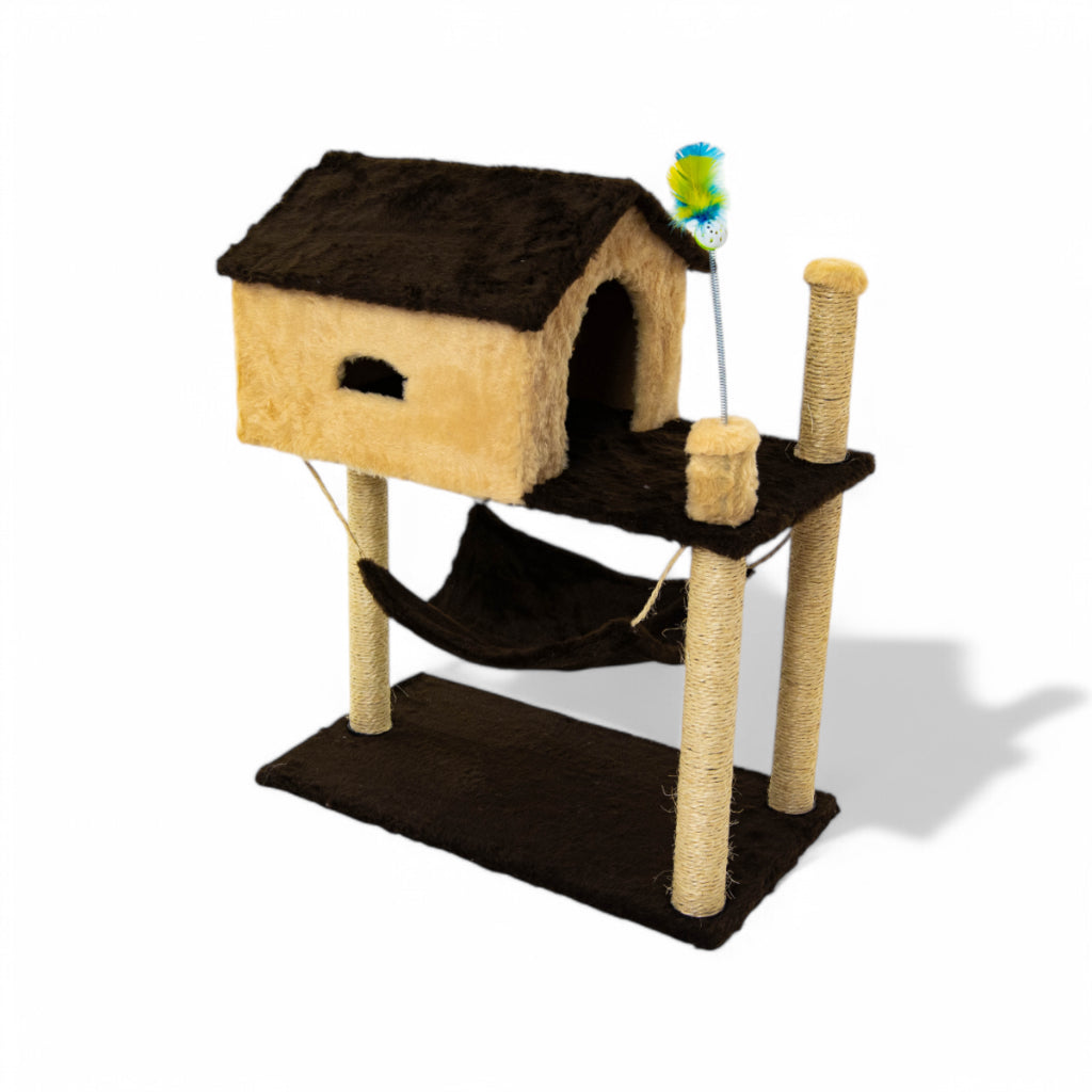 Arranhador Para Gatos Com Casinha Playground + Brinde Exclusivo