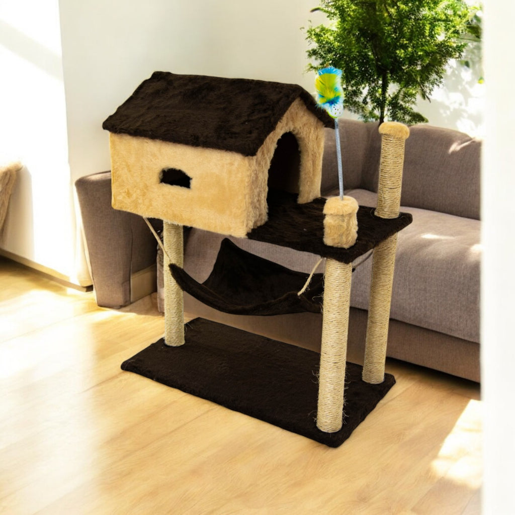 Arranhador Para Gatos Com Casinha Playground + Brinde Exclusivo